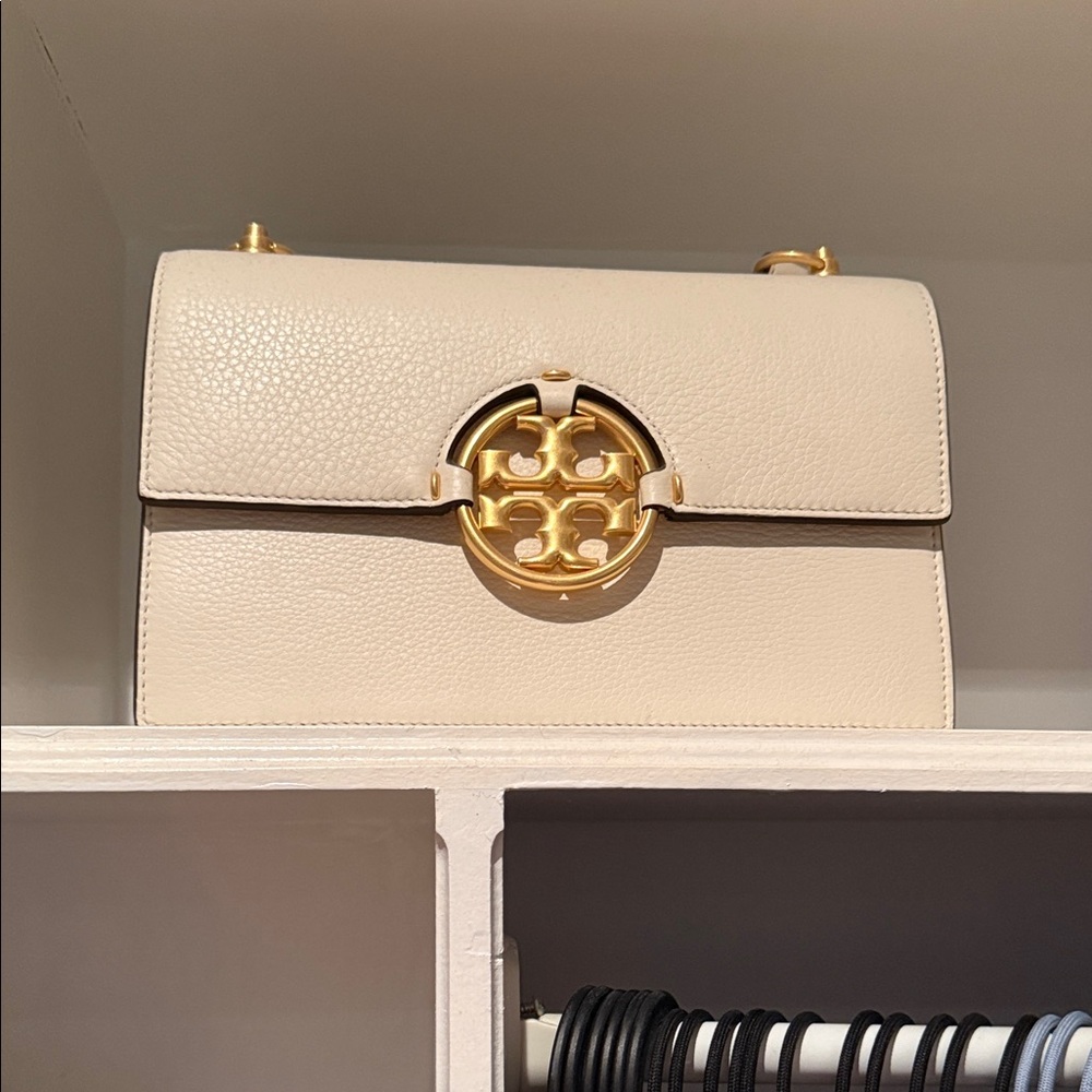 Tory Burch Cream Crossbody Bag with Gold Hardware